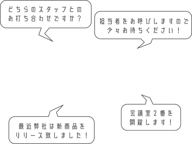 オフィス受付アプリにおけるロボットの会話例